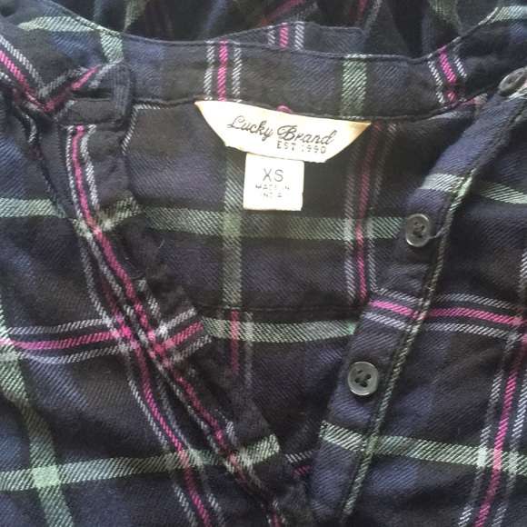 Lucky Brand Girlfriend Plaid Shirt, Size XS - Picture 6 of 7